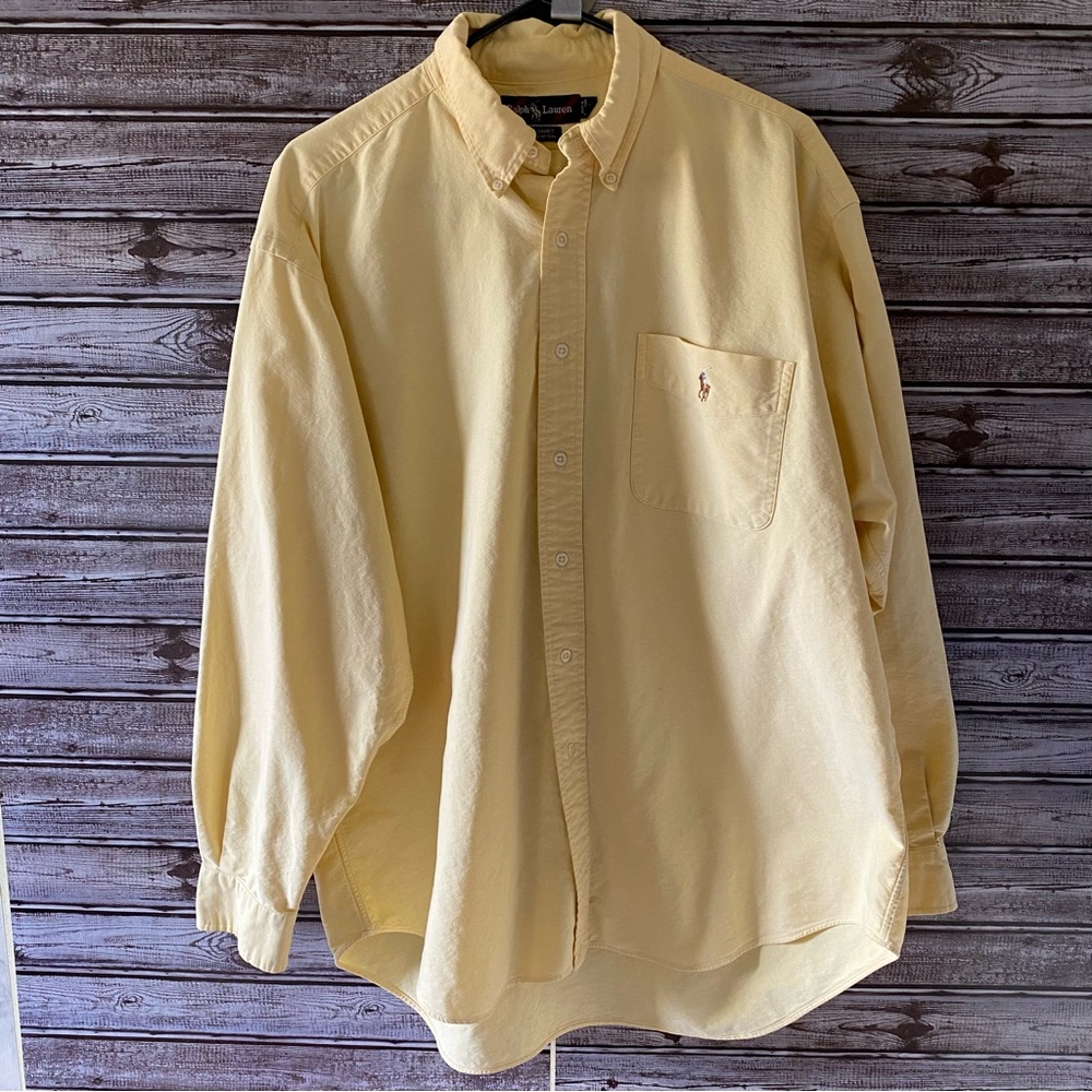 Ralph Lauren Yellow Casual Button Down Shirt